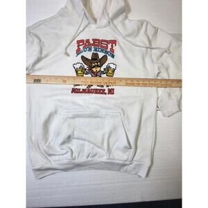 White PBR Hoodie Men's Large BRAND NEW Cowboy Cartoon Western
